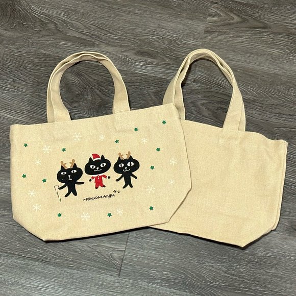 Christmas Kitten Cat Tote Bag ❘ Travel Bag ❘ Causal Bag ❘ Festival Bag ❘ Animal - Picture 3 of 5